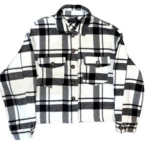 Love Tree Button Down Plaid Heavy Shacket